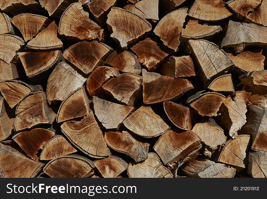 Close-up of a stack of firewood. Close-up of a stack of firewood