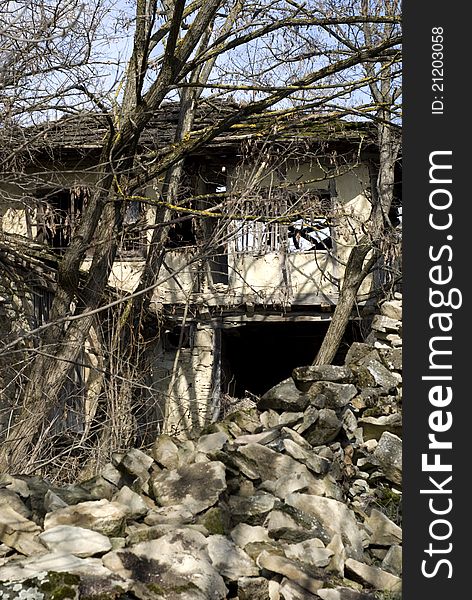 Abandoned old house in bulgarian village