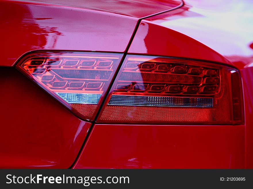 A modern car's tail light. A modern car's tail light.