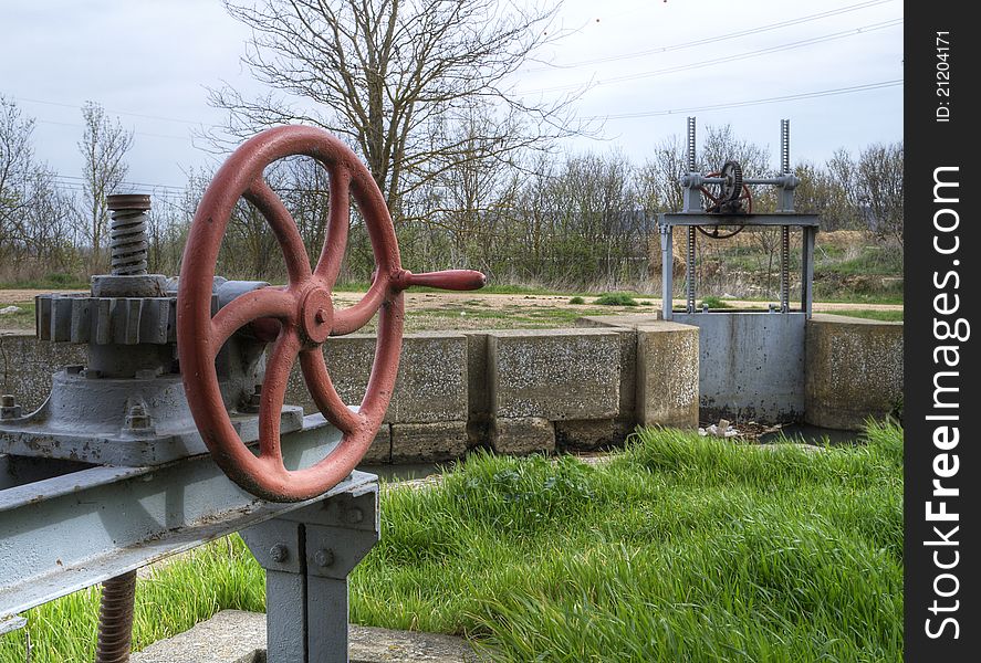 Gates and canal castilla cranks in Palencia, Spain. Gates and canal castilla cranks in Palencia, Spain