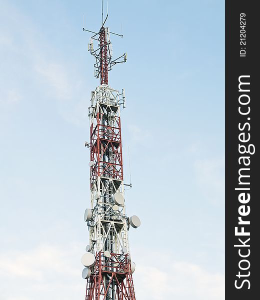 Radio communications tower and television. Radio communications tower and television