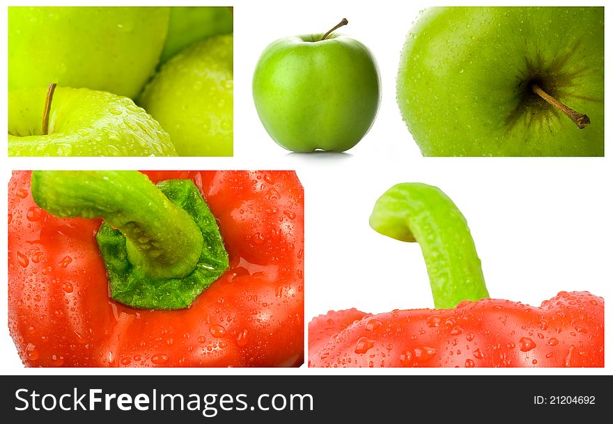 Apples and bell peppers set