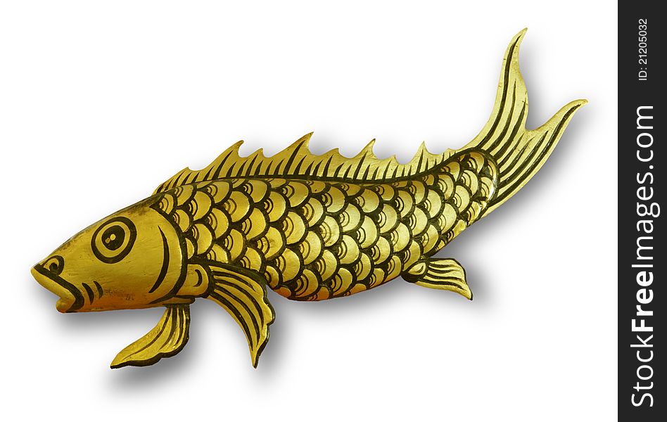 Gold fish statue