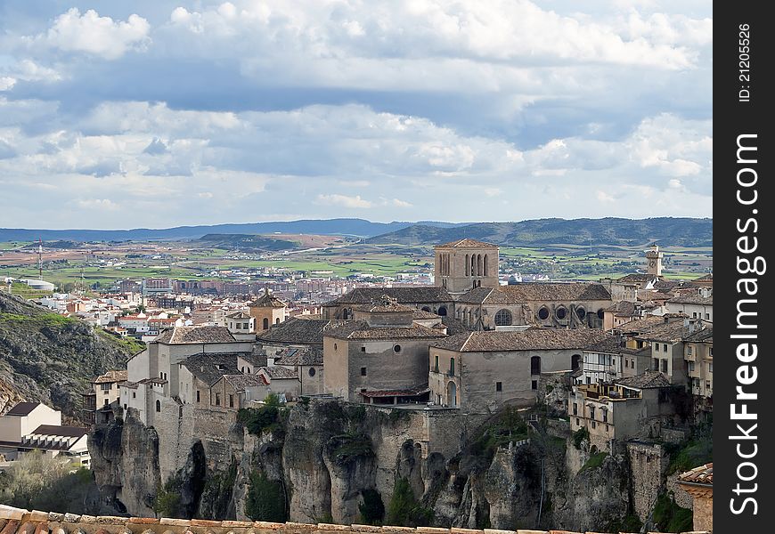 Panorama hanging City of Cuenca. Castilla La Mancha, Spain