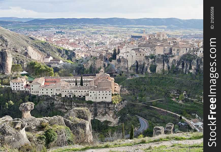 Panorama hanging City of Cuenca. Castilla La Mancha, Spain