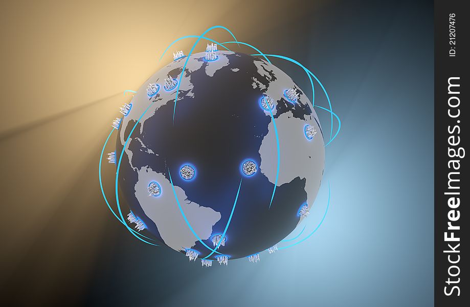 Render of a global city network