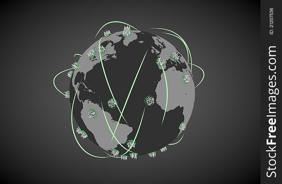 Render of a global city network