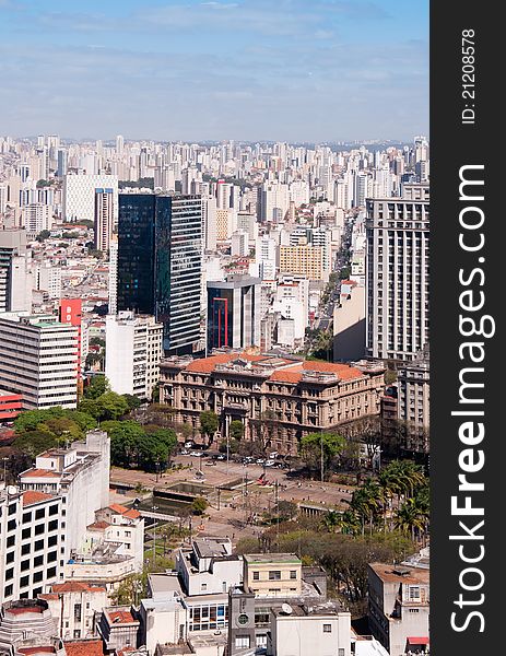 Aerial view of the city sao paulo