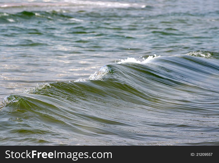 The motion of the waves toward the shore, photographed from the side. The motion of the waves toward the shore, photographed from the side.