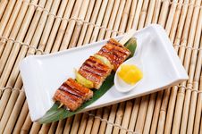 Japanese Skewered Seafoods Stock Image Japanese Skewered Seafoods Stock Image
