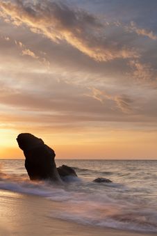 Sunset On The Sea Of Azov Beach Royalty Free Stock Photography Sunset On The Sea Of Azov Beach Royalty Free Stock Photography
