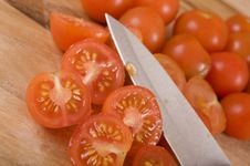 Sliced Cherry Tomatoes Royalty Free Stock Photography
