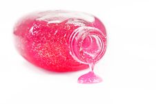 Bottle Of Pink Nail Polish Royalty Free Stock Image