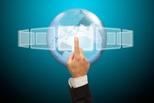 Hand Pushing. Royalty Free Stock Photos Hand Pushing. Royalty Free Stock Photos