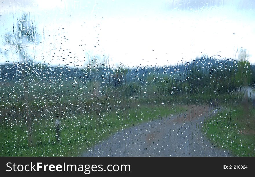 Water drops on car