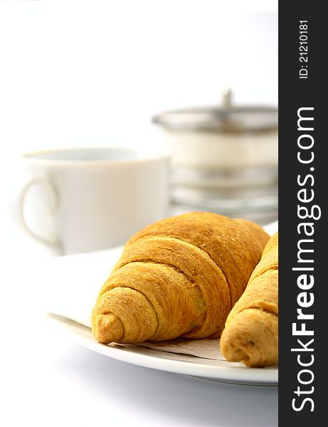 Croissants On A White Background