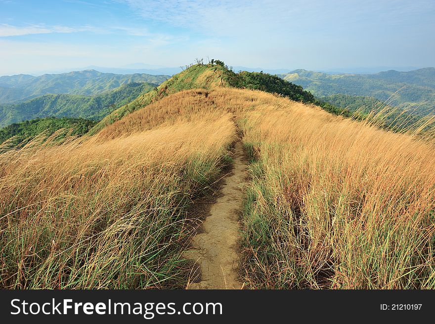 Top view of Mountain, Khao chang puak, Kanchanaburi, Thailand