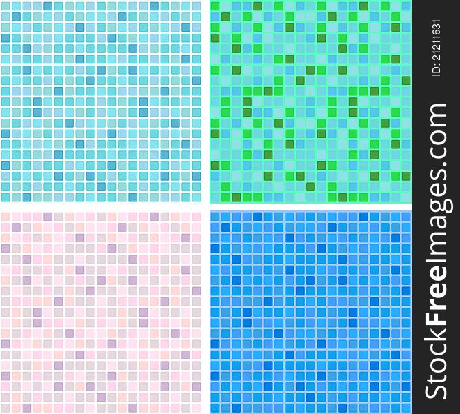 Vector mosaic tile - 4 colors to choose