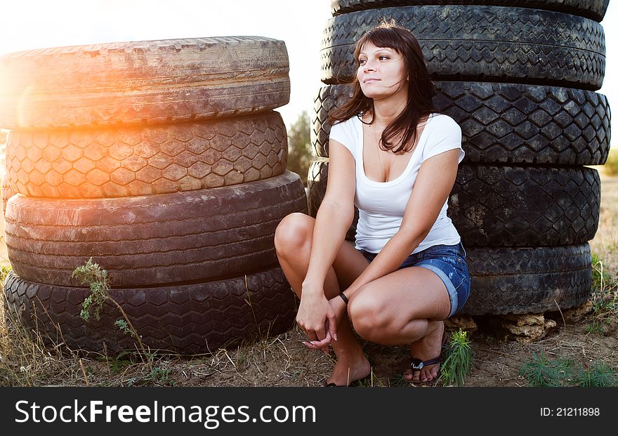 Happy young woman outdoors