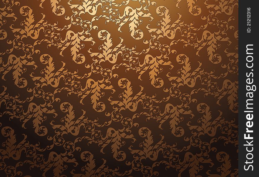 Abstract gradient brown floral background. Abstract gradient brown floral background