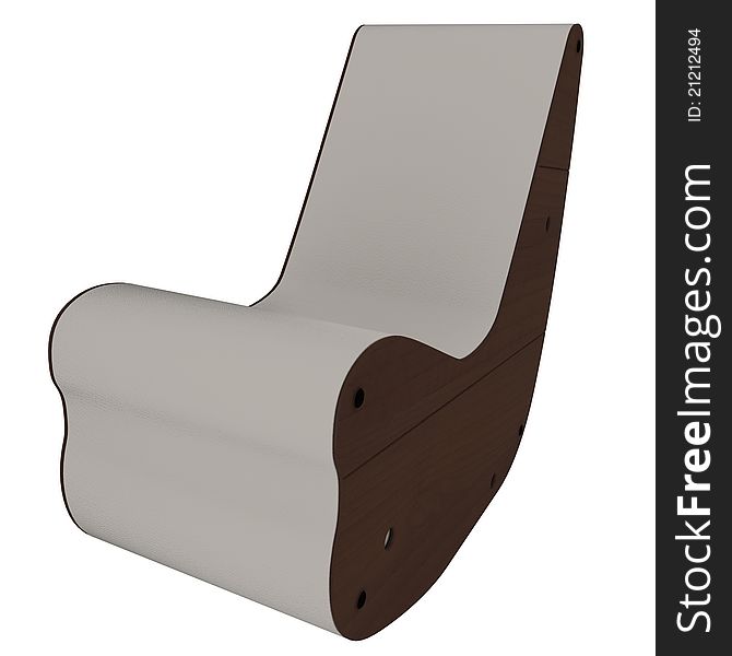Designer Single Sofa in White Isolated 3D rendering