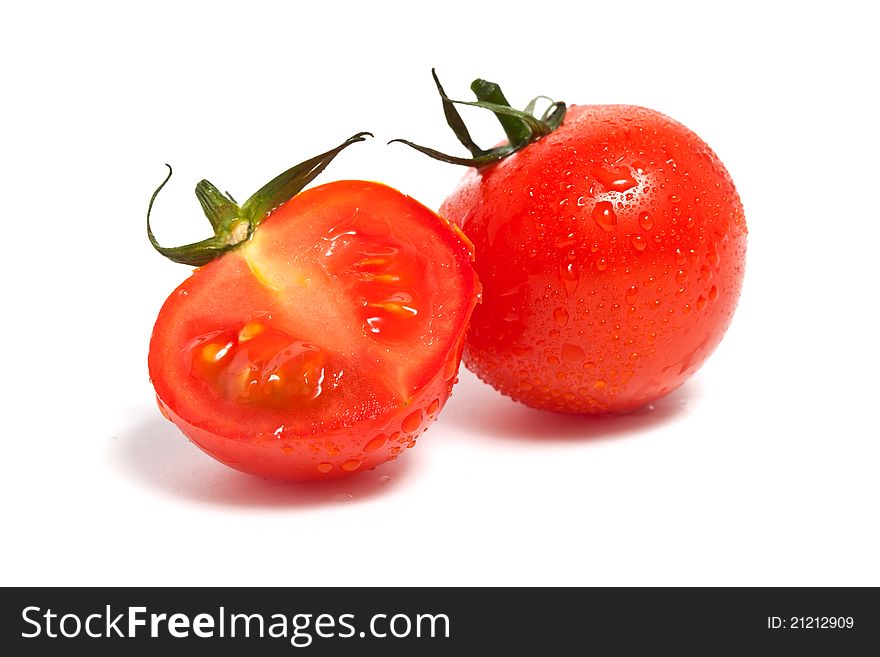Red Tomato With Leaf
