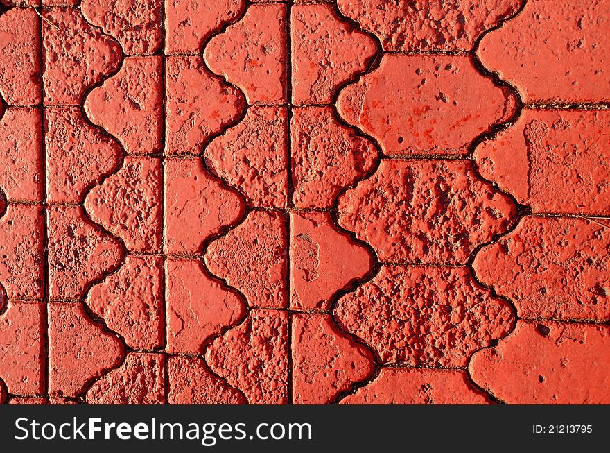 Painted pavement red background and texture