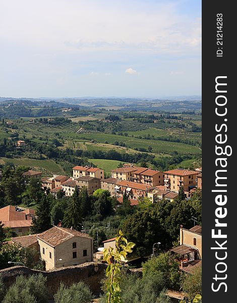 View of San Gimignano, a small medieval town in the province of Siena, Tuscany, Italy. View of San Gimignano, a small medieval town in the province of Siena, Tuscany, Italy