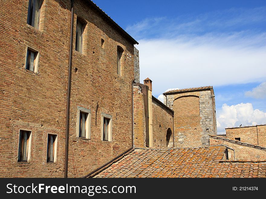 Architecture of San Gimignano, small medieval town at Italy. Architecture of San Gimignano, small medieval town at Italy