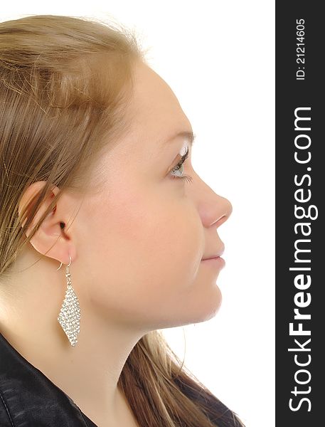 Portrait of beautiful girl with earrings