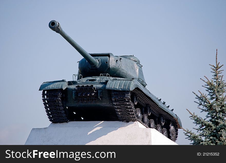 Russian heavy tank. Second world war monument near Dubno, Ukraine. Russian heavy tank. Second world war monument near Dubno, Ukraine