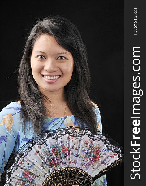 Asian Woman with Oriental Fan