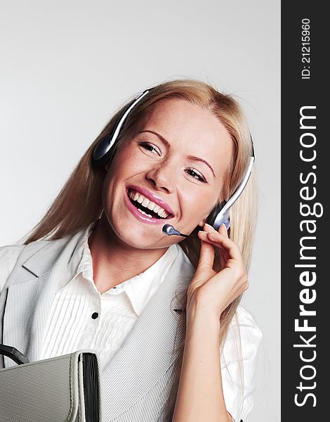 Business Woman In A Headset