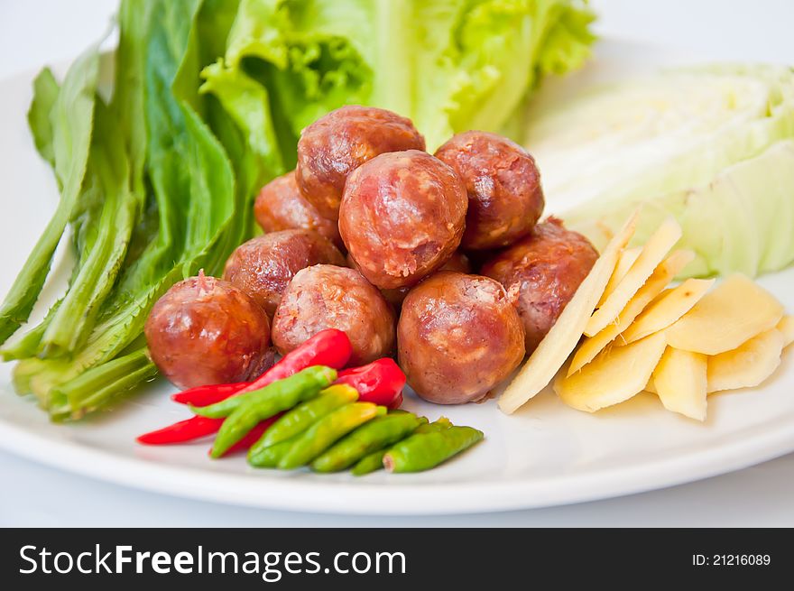 Thai style sausage