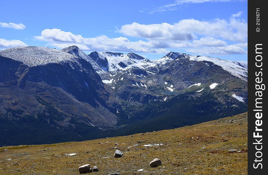 Rugged peaks of rocky mountain nationa psrk