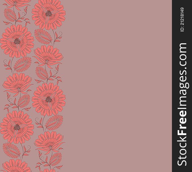 Flowers on a background. Floral design, in vintage style. Seamless pattern.