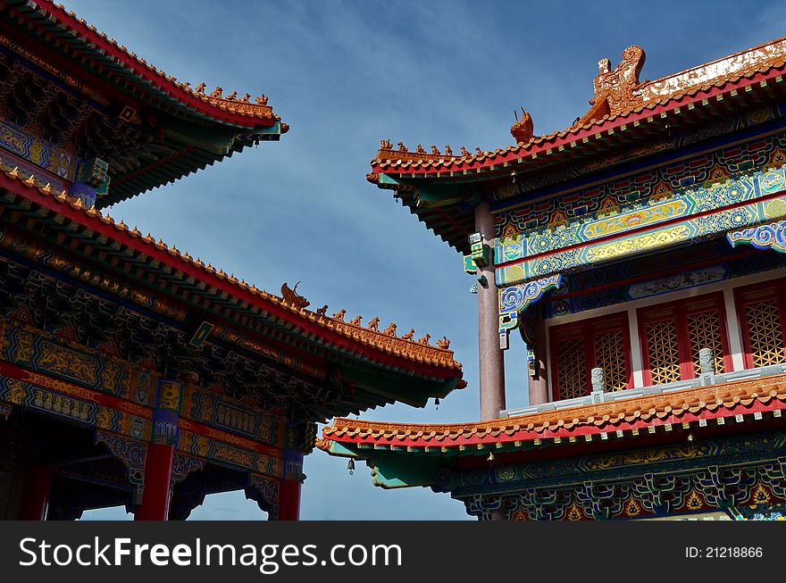 Colorful lengnoeiyi chinese temple in bangkok. Colorful lengnoeiyi chinese temple in bangkok