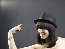 Portrait Of A Beautiful Young Sexy Woman In Black Royalty Free Stock Images Portrait Of A Beautiful Young Sexy Woman In Black Royalty Free Stock Images