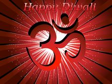 Rays Background With Isolated Aum For Happy Diwali Stock Photography