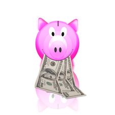 Piggy Bank With Money Stock Image