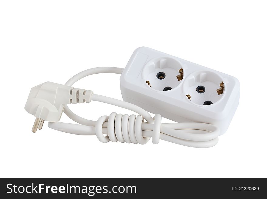 Multiple socket outlet isolated on white background. Clipping path is included. Multiple socket outlet isolated on white background. Clipping path is included