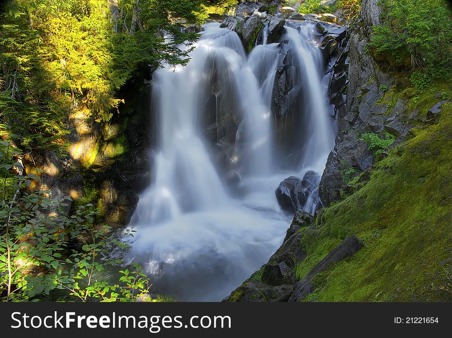Paradise Falls located at Mount Rainier National Park In Washington State