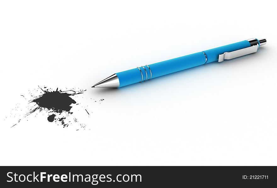 Pen with a blot
