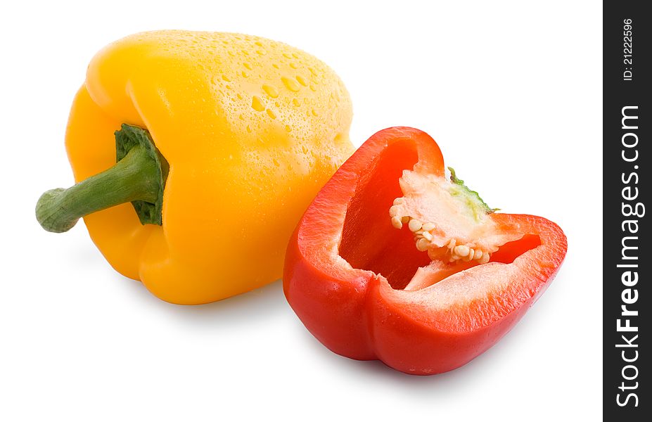 Sweet pepper on white background. Sweet pepper on white background