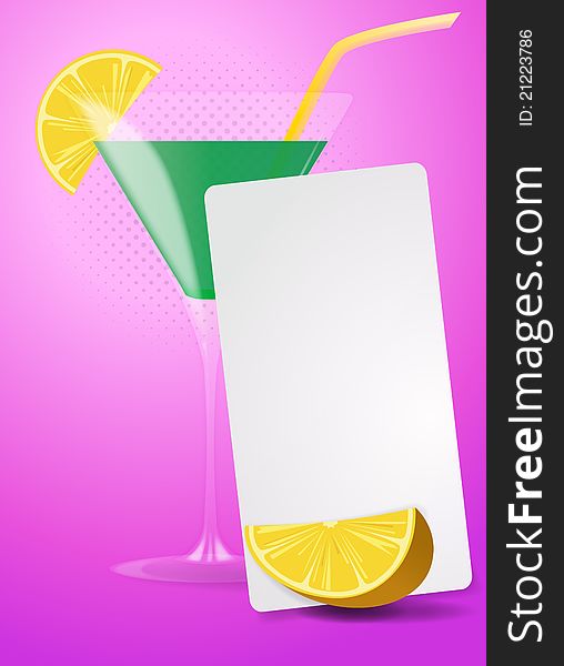 Illustration of list lemon cocktail