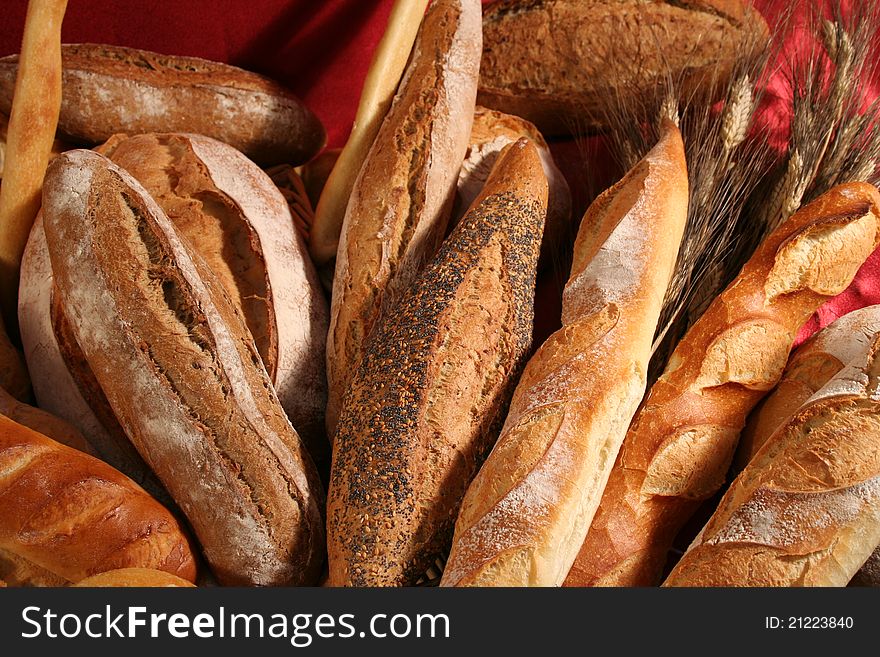 Close up of different kinds of breads. Close up of different kinds of breads