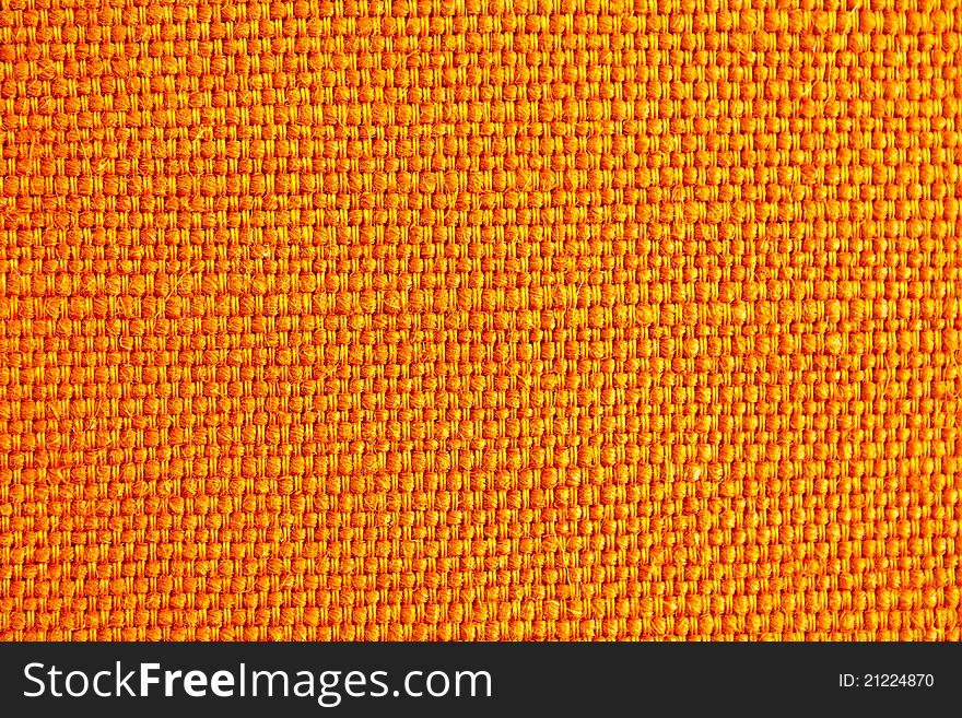 Close up of orange fabric texture for background