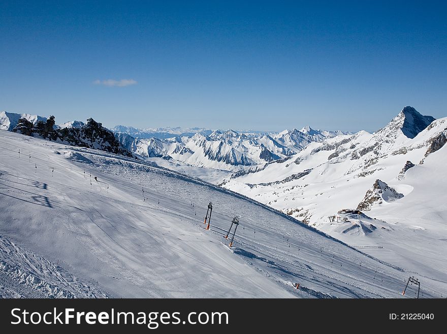 Winter landscape at Hintertux Glacier in Zillertal, Austria. Winter landscape at Hintertux Glacier in Zillertal, Austria.