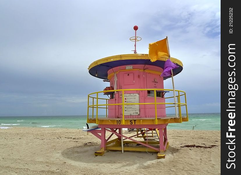 Miami south beach with blue sky