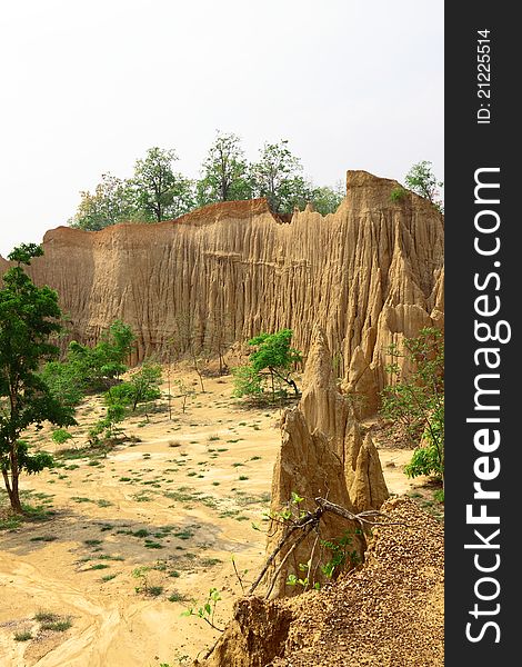 Soil cliff and corrosion at Kork Suo,Nan,Thailand. Soil cliff and corrosion at Kork Suo,Nan,Thailand.